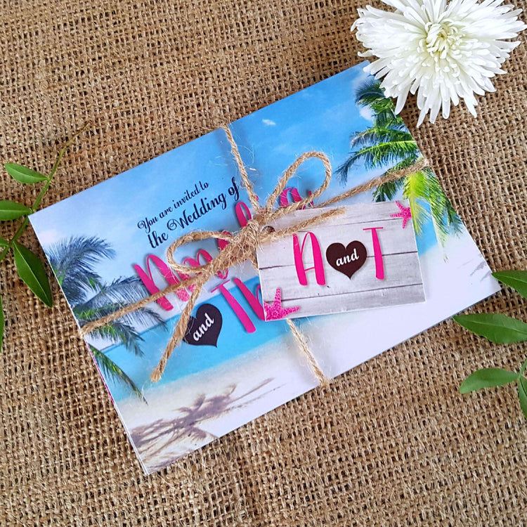 Beach Destination Wedding Invitations