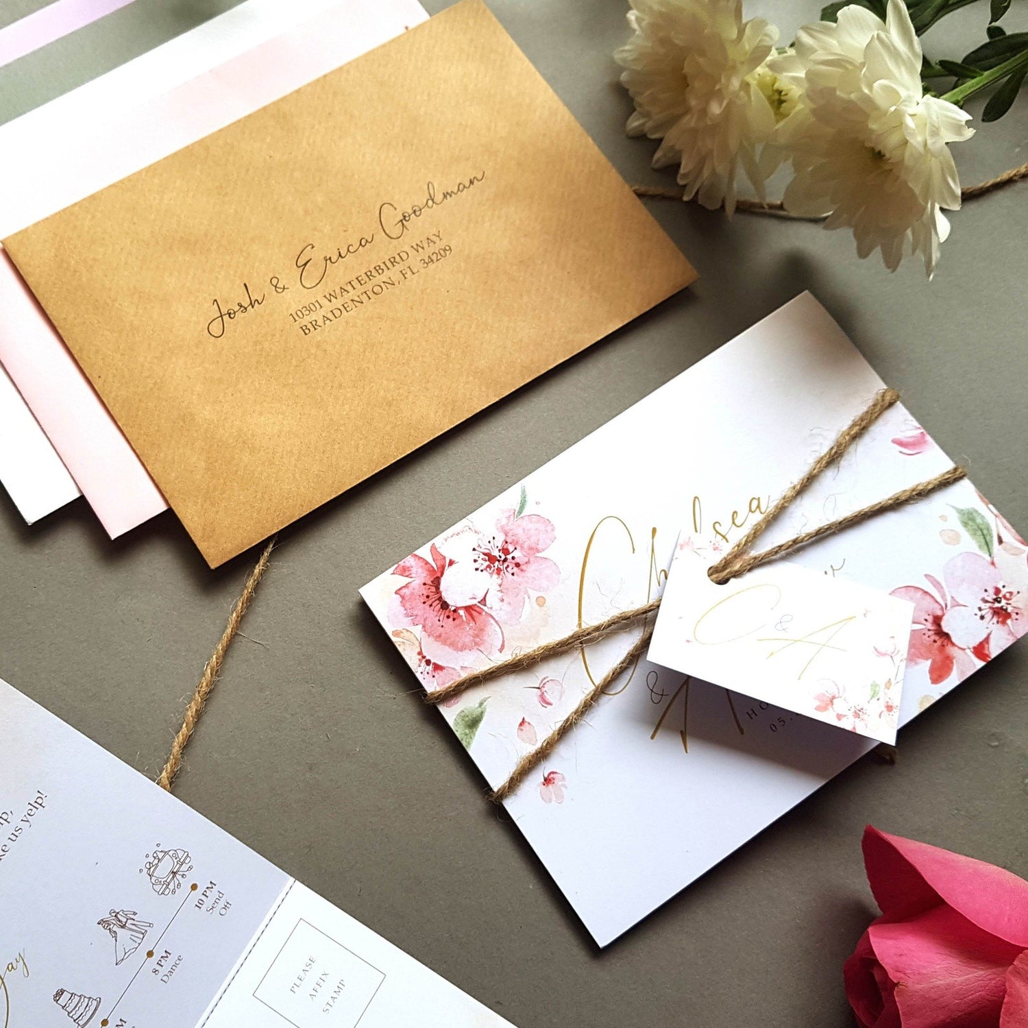 Blossom Concertina Wedding Invitations