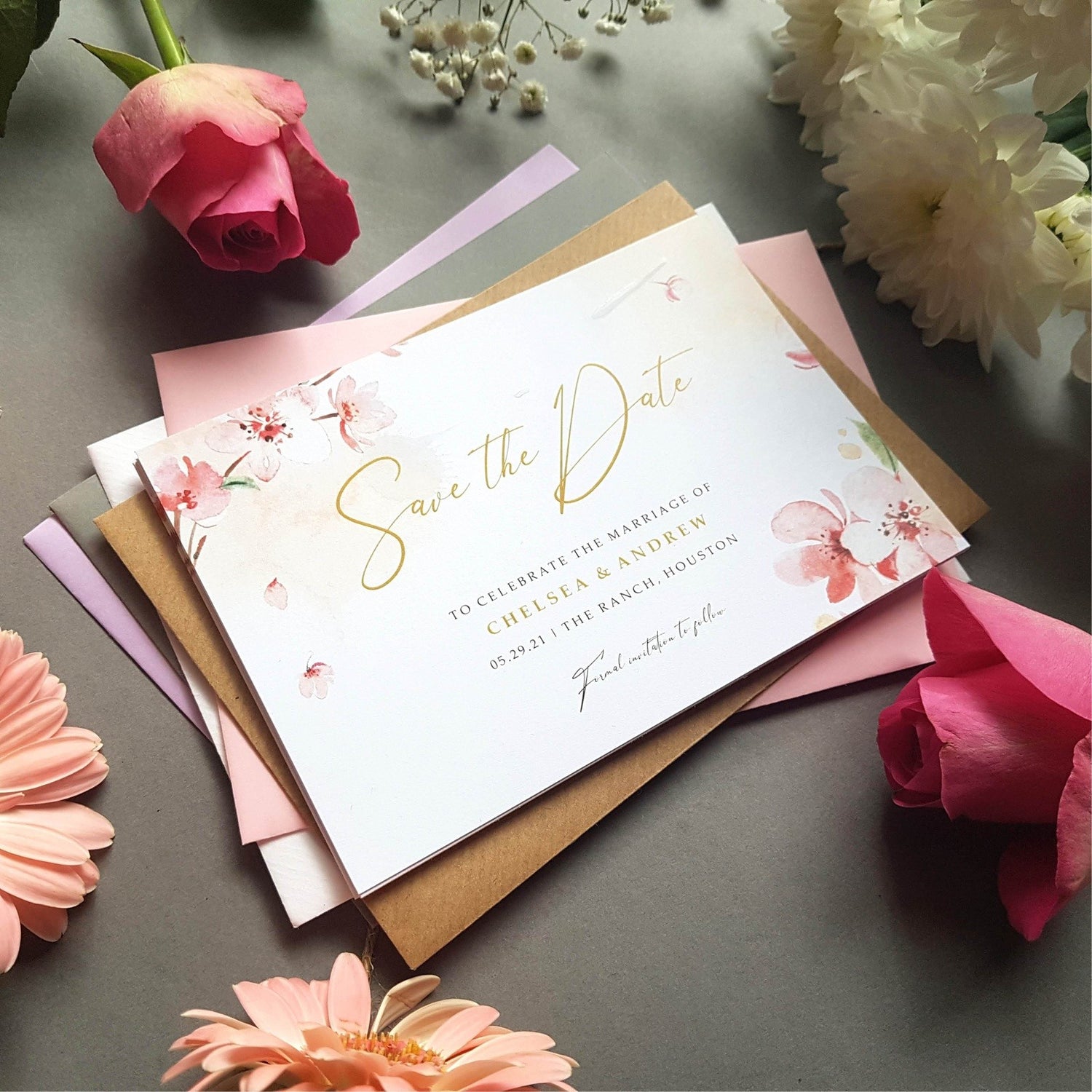 Blossom Concertina Wedding Invitations