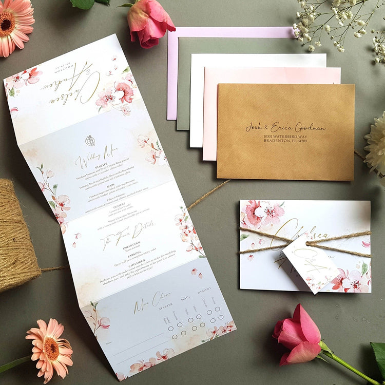 Blossom Concertina Wedding Invitations