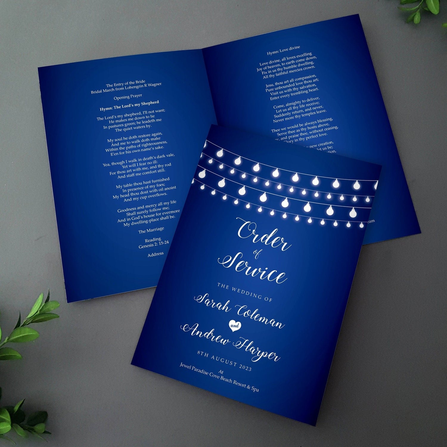 Blue Fairylights Order of Service