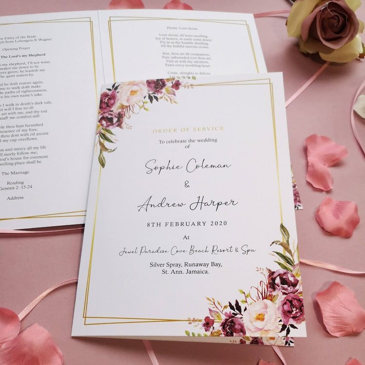 Blush Floral Wedding Invitations