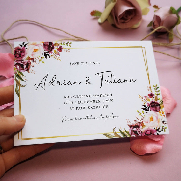 Blush Floral Wedding Invitations