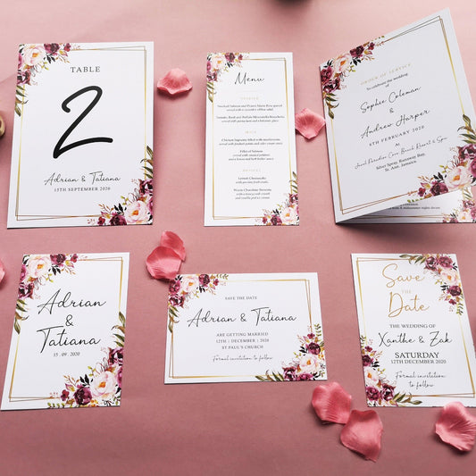 Blush Gold Wedding Invitations