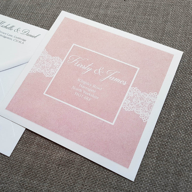 Blush Lace Wedding Invitations
