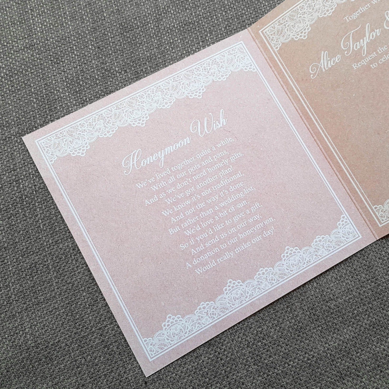 Blush Lace Wedding Invitations