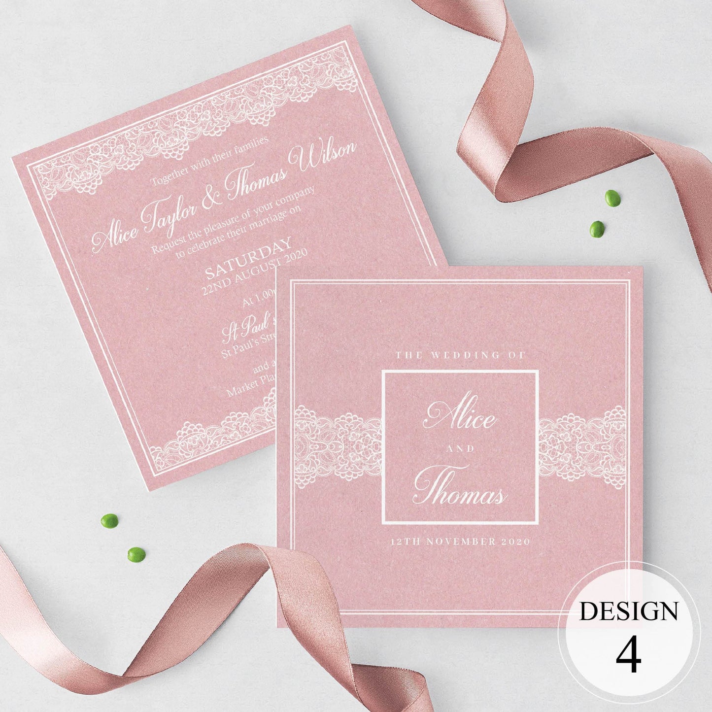 Blush Lace Wedding Invitations