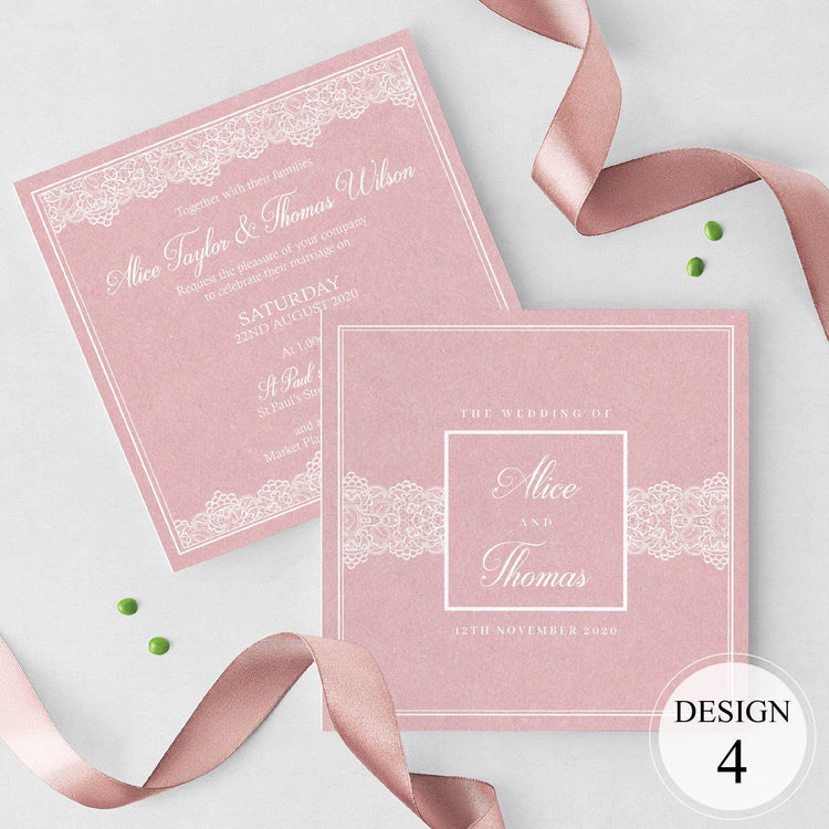 Blush Lace Wedding Invitations