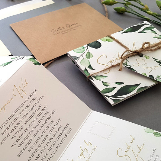 Botanical Concertina Wedding Invitations