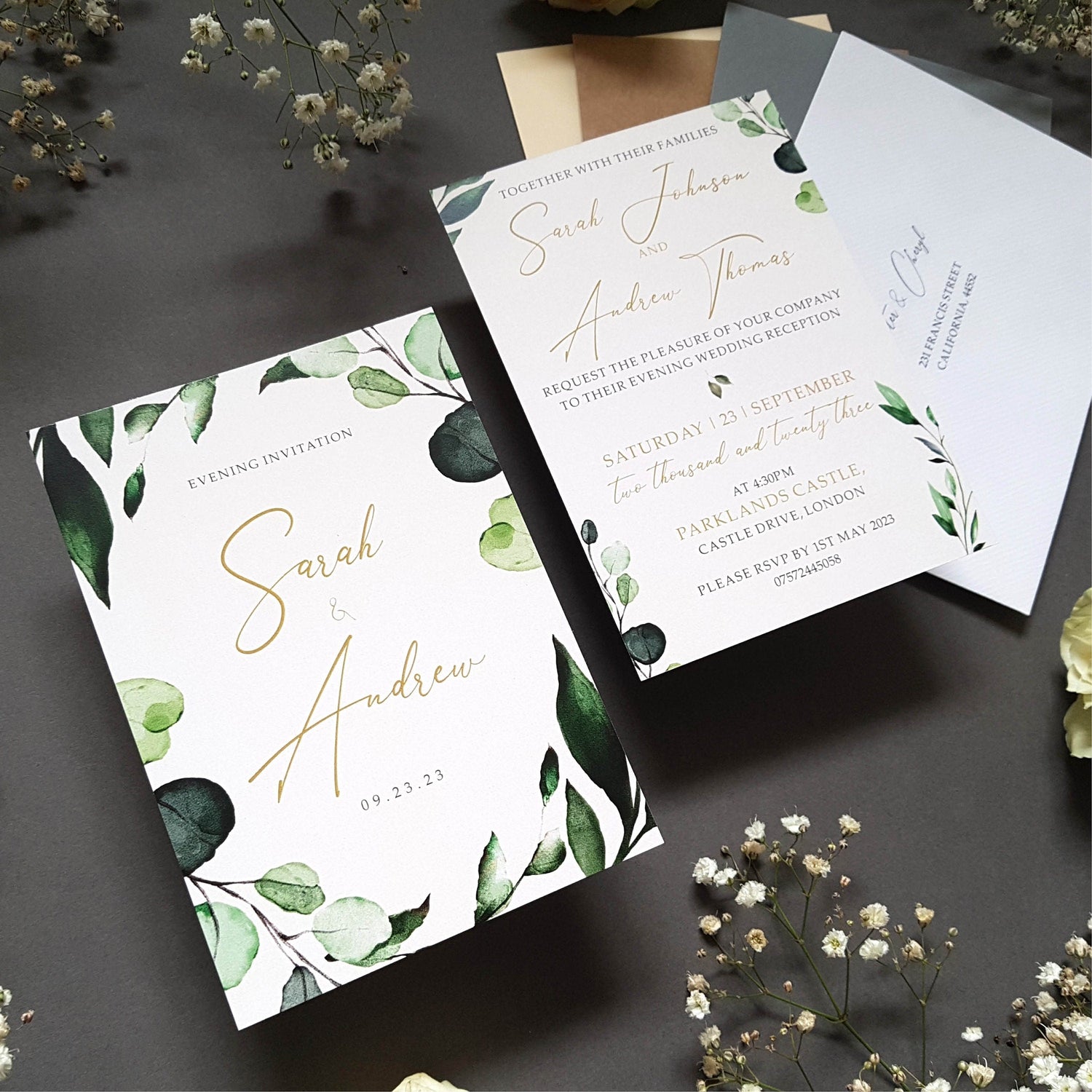 Botanical Evening Wedding Invitation