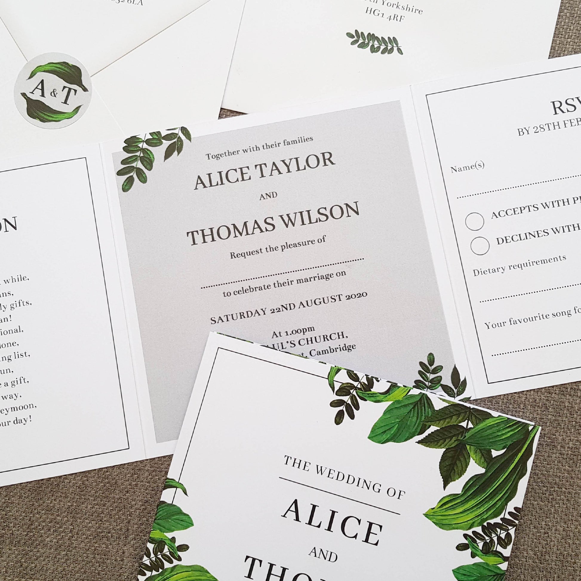 Botanical Wedding Invitations