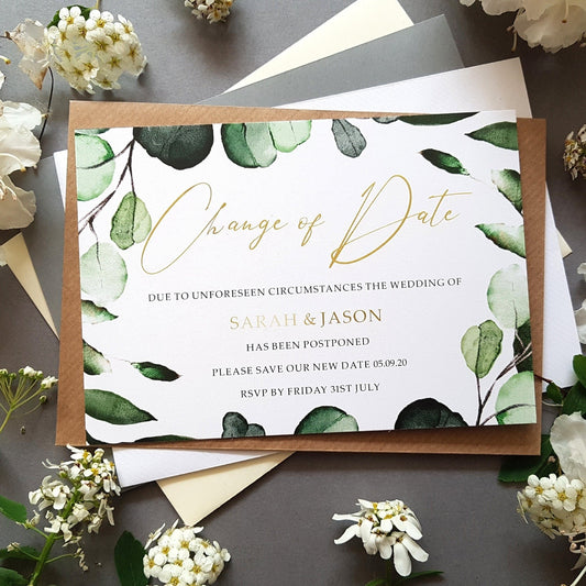 Botanical change of date cards