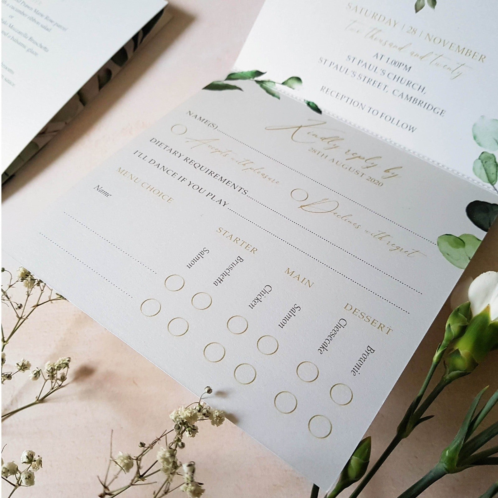 Botanico Botanical Trifold Wedding Invitations