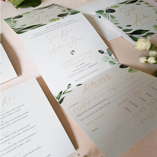 Botanico Botanical Trifold Wedding Invitations