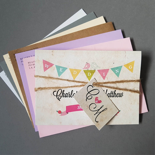 Bunting Concertina Wedding Invitations