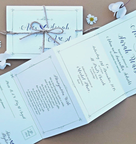 Caligraphy Wedding and Evening Invitation