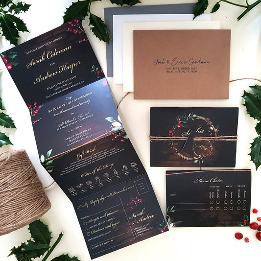 Christmas Winter Wedding Invitation Sample