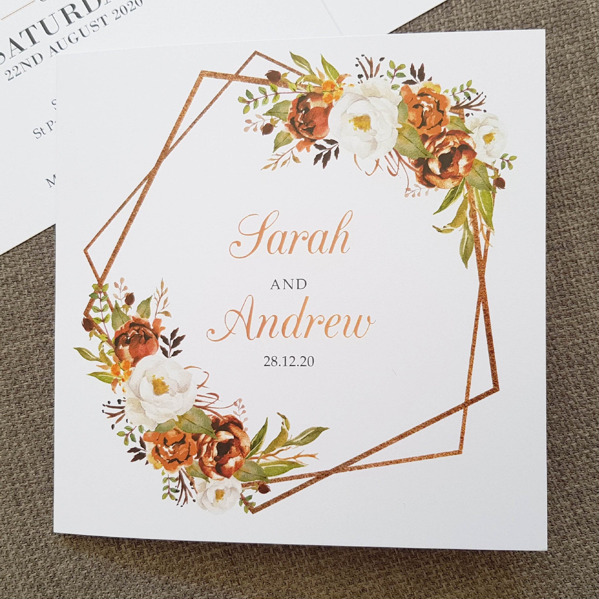 Copper Trifold Wedding Invitations