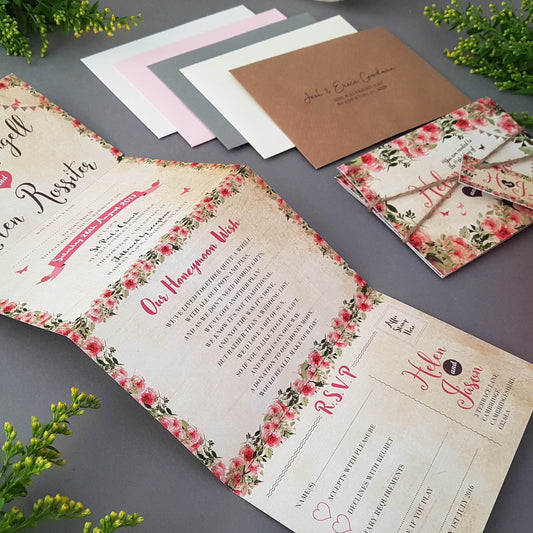 Cottage Wedding and Evening Invitation