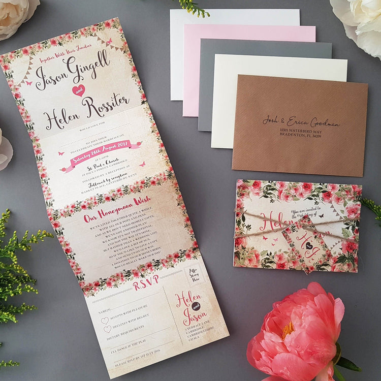 Cottage Wedding and Evening Invitation