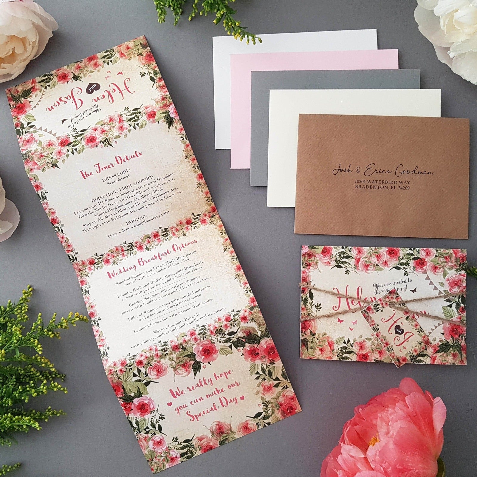 Cottage Wedding and Evening Invitation