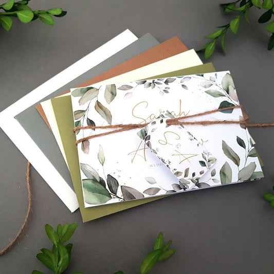 Eucalyptus Concertina Wedding Invitations