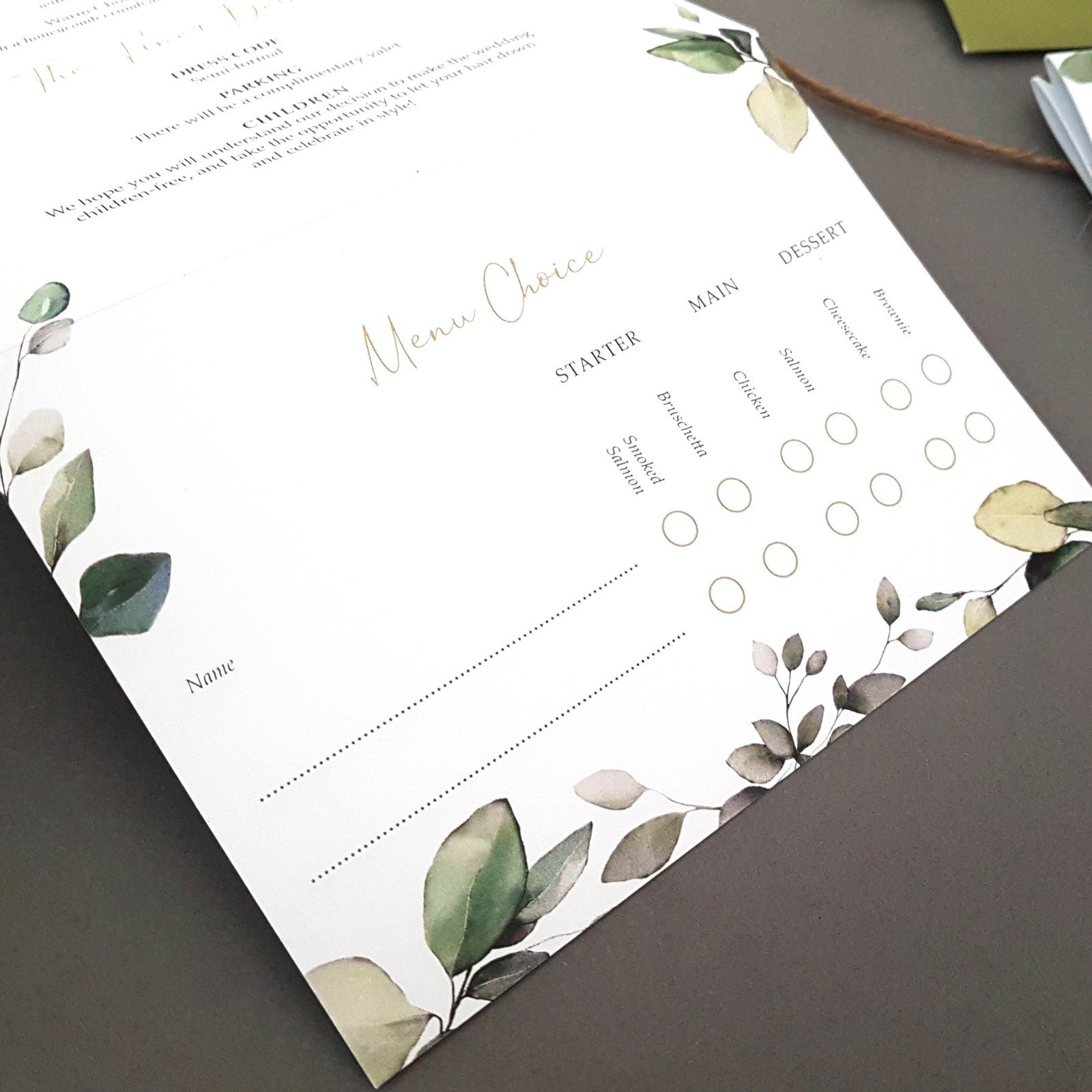 Eucalyptus Concertina Wedding Invitations