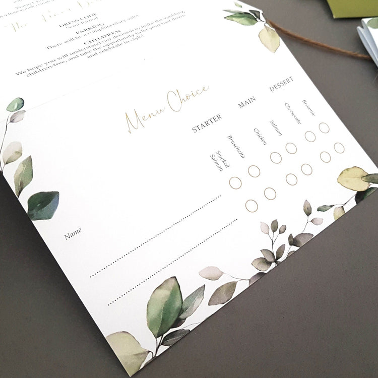 Eucalyptus Concertina Wedding Invitations