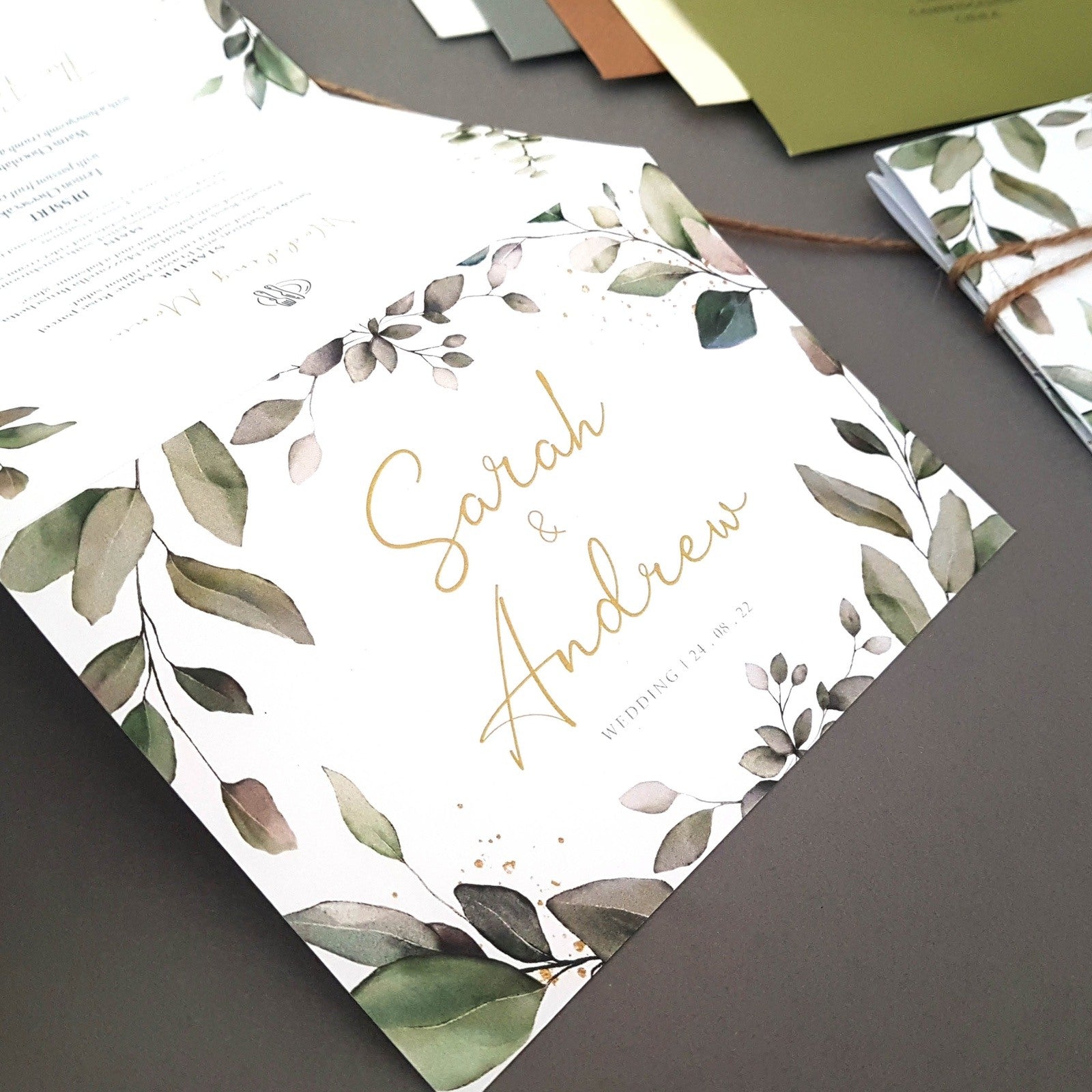 Eucalyptus Concertina Wedding Invitations