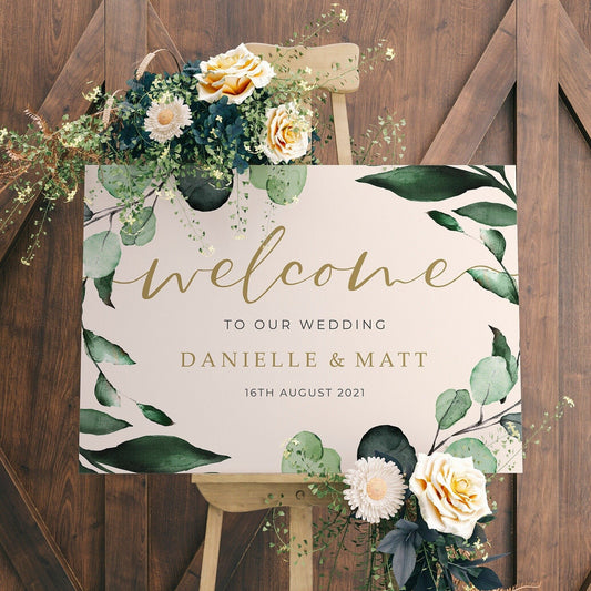 Eucalyptus Wedding Welcome Sign