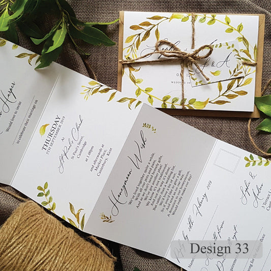 Eucalyptus Wedding and Evening Invitation