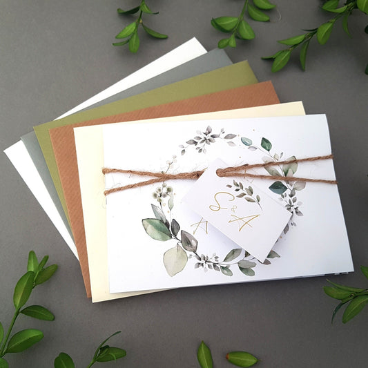 Eucalyptus Wreath Concertina Wedding Invitations