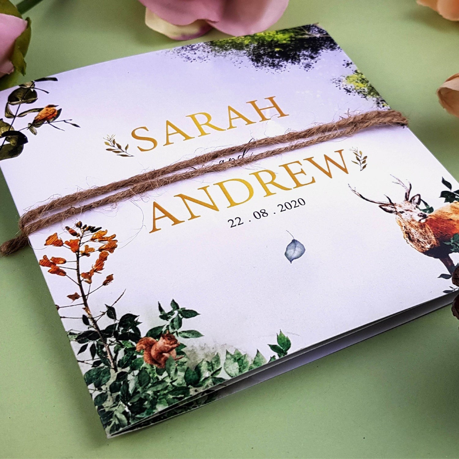 Forest Gold Wedding and Evening Invitation Sample