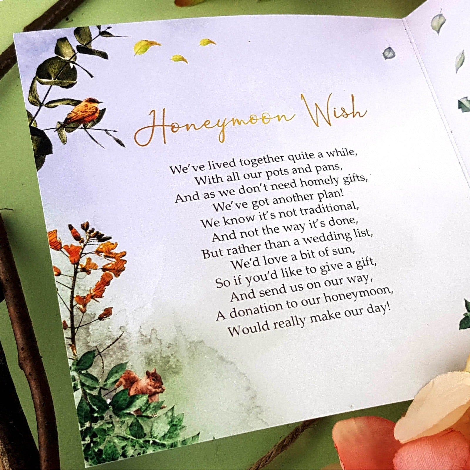 Forest Gold Wedding and Evening Invitation Sample