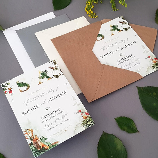 Forest Wedding and Evening Invitation