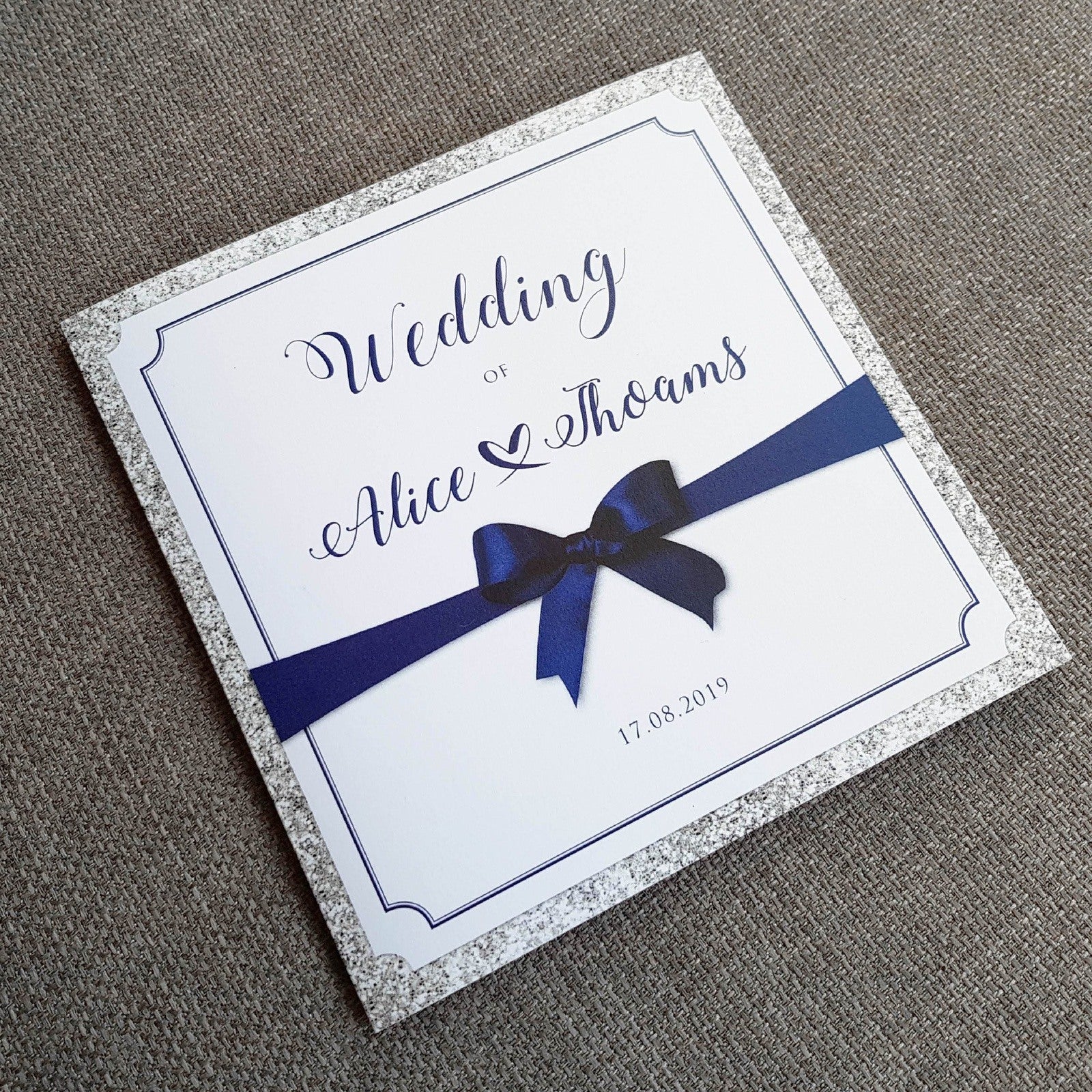 Glitter Trifold Wedding and Evening Invitation