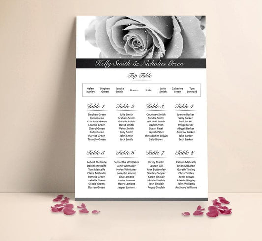 Grey Rose Table plan