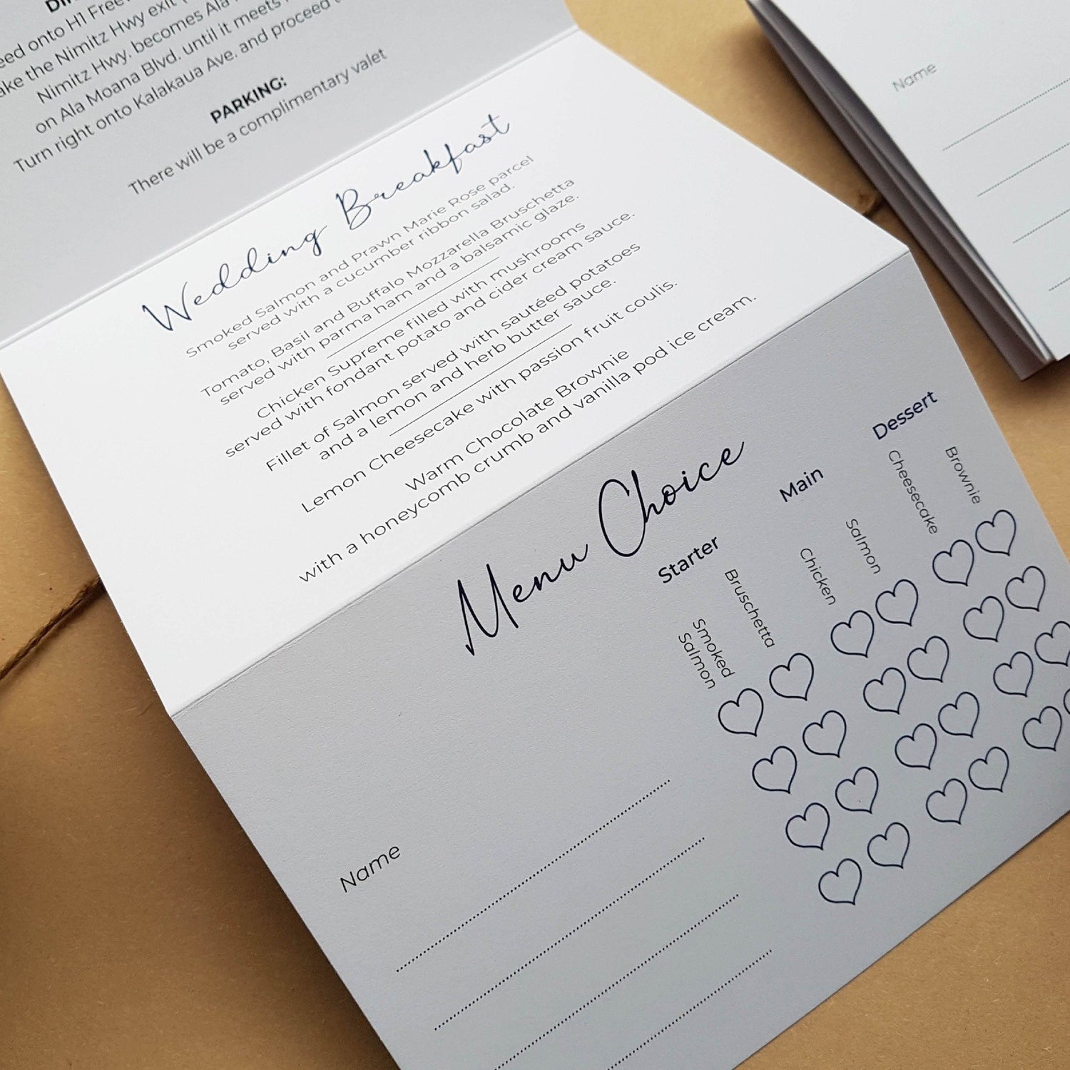 Heart Concertina Friday Wedding Invitation Sample