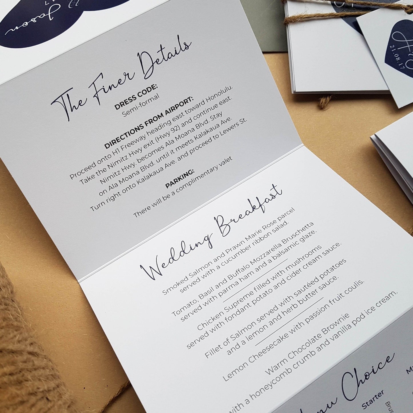 Heart Concertina Friday Wedding Invitation Sample