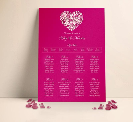 Heart on Fuchsia Table plan