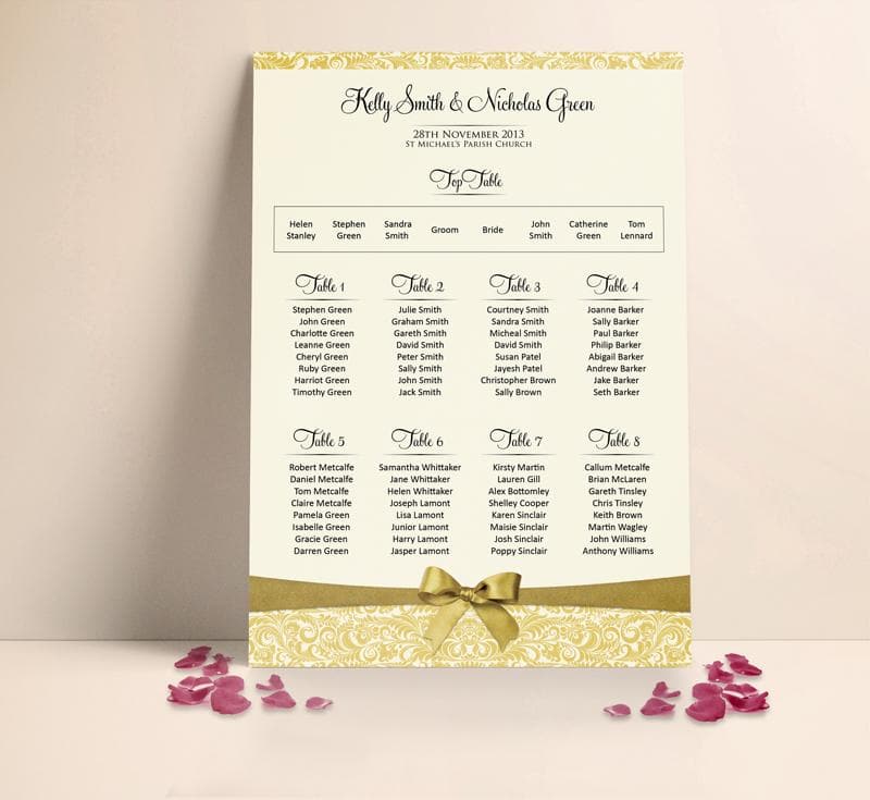 Ivory Gold Bow Table plan