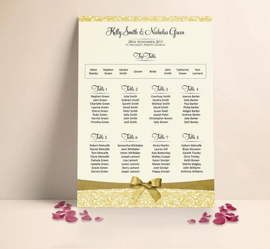 Ivory Gold Bow Table plan