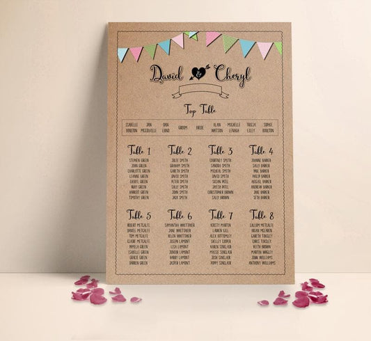 Kraft Bunting Table plan