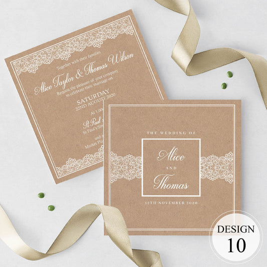 Kraft Lace Evening Invitations