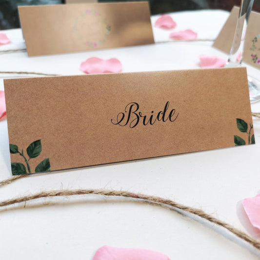 Kraft Wreath place cards