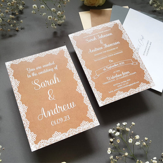 Lace Evening Wedding Invitation