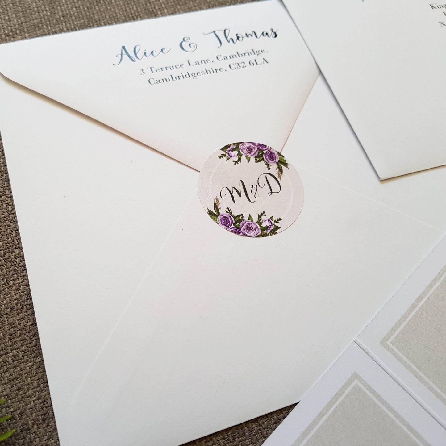 Lavender Rose Trifold Wedding and Evening Invitation