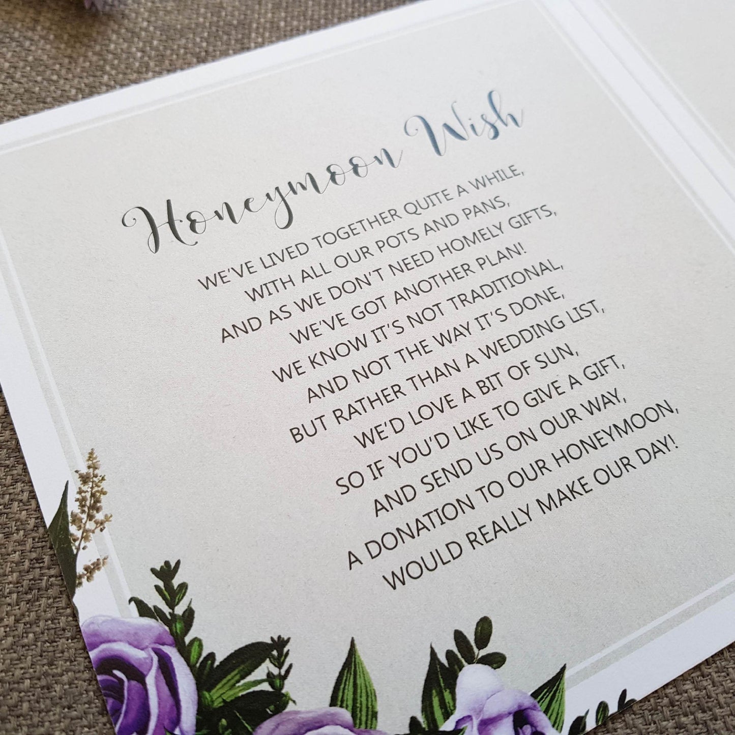 Lavender Rose Trifold Wedding and Evening Invitation