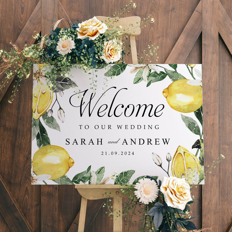 Lemon Wedding Welcome Sign