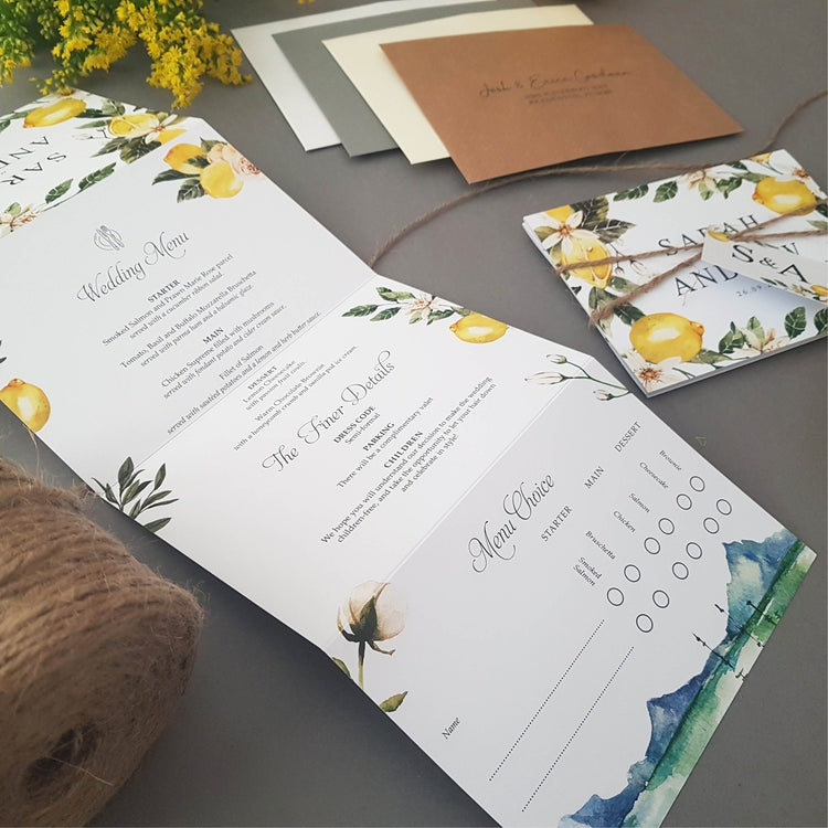 Lemon Wedding Invitations Sample
